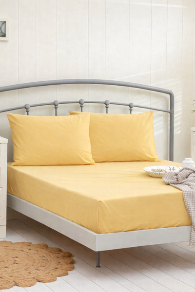 Loyal Home Double Fitted Sheet Set-Yellow