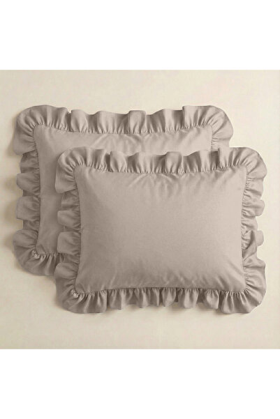 Sabia 100% Cotton 62 Thread Count (155 Tc) 50X60 cm Ruffled Pillowcase Set