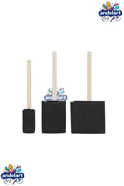 andelart Sünger 3'lü Vernik Fırça Seti