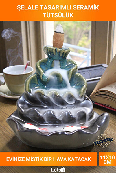 Letsii Seramik Şelale Tasarımlı Geri Akış Tütsülük