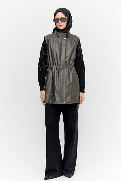 Setrms Croco Suni Deri Yelek