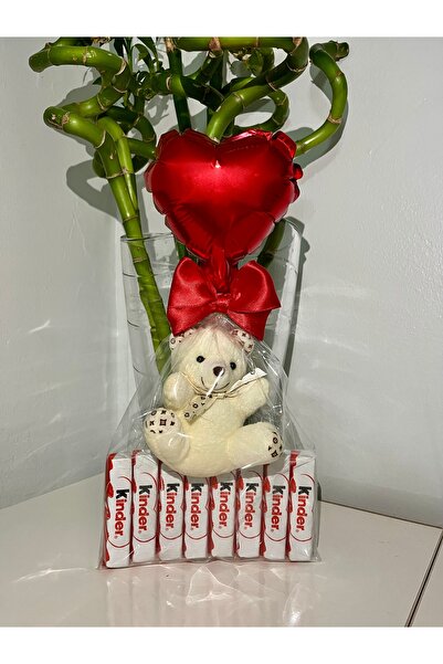Pretty Sevgililer Günü Hediyesi Ayıcıklı Balonlu Çikolata Paketi Yılbaşı Hedi...