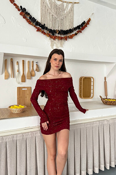 Sorridi Madonna Yaka Simli Mini Elbise