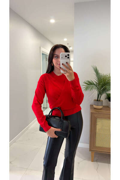 BİRCANÇİL Belda Red Sweater Knitwear Set