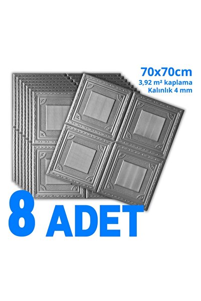 HORECA MARKET 3D Kendinden Yapışkanlı Duvar Kağıdı Strafor Köpük Gri 70x70 Cm...