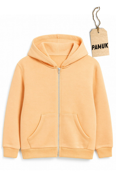 Dolce Destino 100% Cotton 3 Thread Knitted Orange Children's Sweatshirt Cardi...