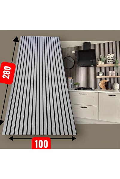 ÖZBİR KITCHEN Yeni Gri Akustik Duvar Paneli 100x280 Ahşap Duvar Paneli