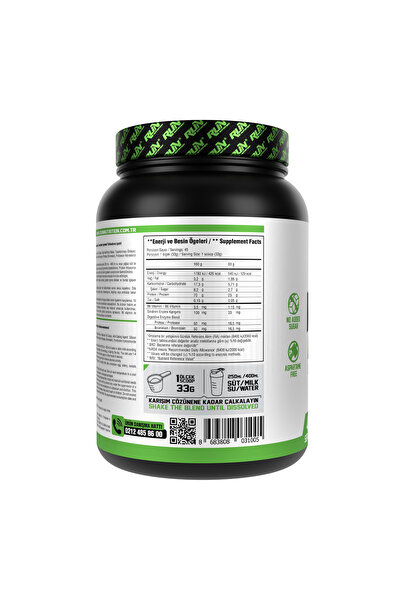 Run Nutrition Whey Protein - 1500 g - Çikolata Aromalı - 45 Servis