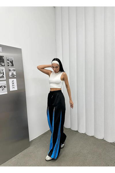 BALİNA Urban Zip Track Pant Blok Detaylı Mavi-THE SOLO