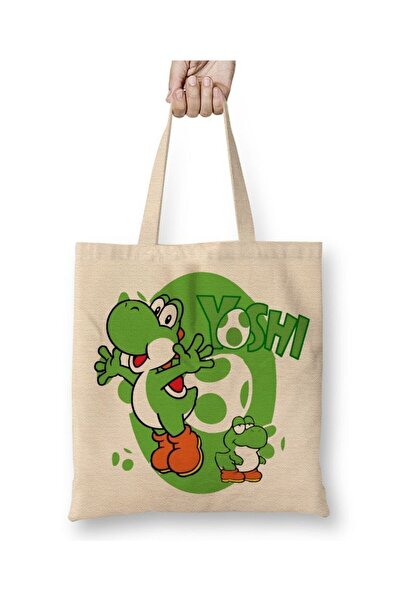 Toyaso حقيبة تسوق من القماش الأبيض من ماريو ويويشي بمقبض طويل وحقيبة للشاطئ