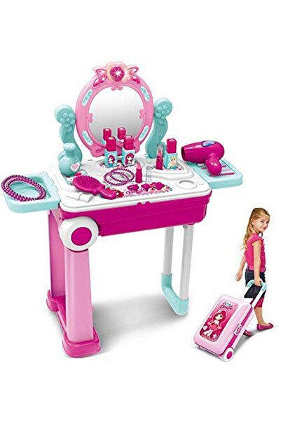 Toybox Portable Pretend Glamorous Vanity Make Up Beauty Play Set With Light And Sound