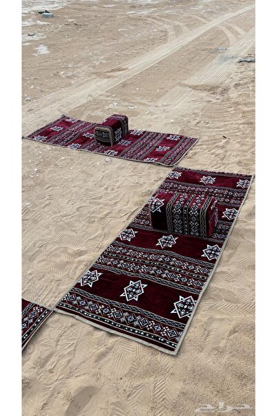 BUNCA 🎖️طقم جلسة بر ملكي 4 مدات و4 مراكي مع شنطة – قماش عملي مقاس 2×80 سم 🏡