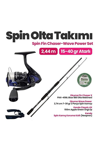Okuma Fin Chaser 40 - Wave Power 244 cm 10-40 Spin Set