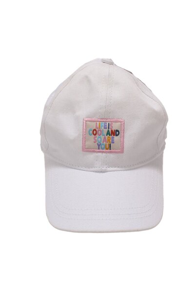 bebegen Pălărie albă cu scris pentru fete, 4-8 ani