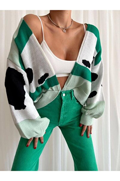 Modafeminen Knitwear Cardigan Tr0145 Mint