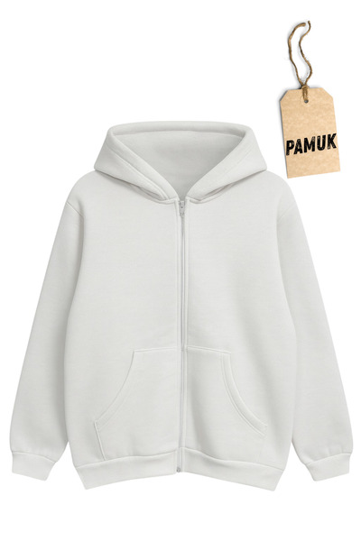 Dolce Destino 100% Cotton 3 Thread Knitted Ecru Children's Sweatshirt Cardiga...