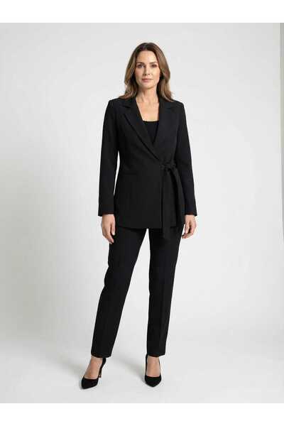 LOVE SİYAH RENK BAĞLAMALI BLAZER CEKET