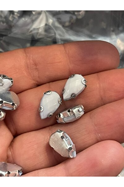 Gönülden Tasarım 1 см x 2 мм кристалнобели капкови камъчета, 50 броя