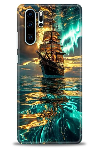 Rulet Aksesuar حافظة متوافقة مع هاتف هواوي P30 Pro HD مطبوع + واقي شاشة سيرام...