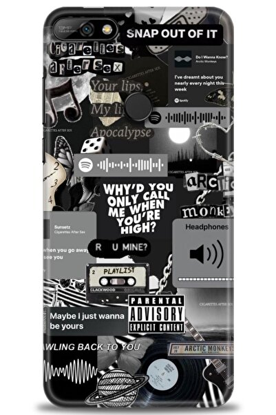 Rulet Aksesuar غطاء متوافق مع هاتف هواوي Y7 2018 HD مطبوع - غطاء سيليكون مصمم...