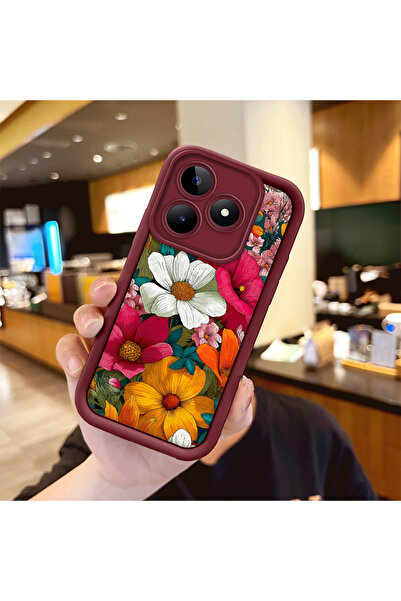 Hontinga حافظة هاتف ملونة من السيليكون متوافقة مع هاتف Realme Note 50 مضادة ل...