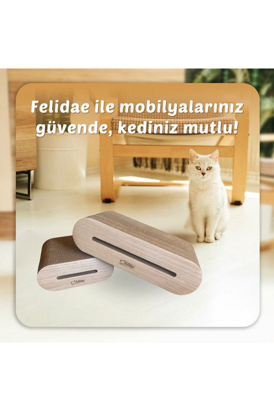 Felidae Oluklu Mukavva, Kedi Tırmalama Kanepesi - Oval Tırmalama / Medium (45...