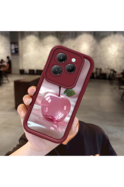 Hontinga حافظة هاتف من مادة السيليكون المضادة للسقوط بلون التفاح متوافقة مع ه...