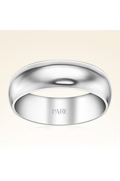 Pare Pırlanta Platin Kalın Bombeli 6mm Kadın Alyans