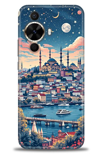 Rulet Aksesuar غطاء متوافق مع هاتف هواوي نوفا 12S HD مطبوع - غطاء سيليكون مصم...