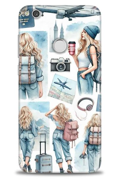 Rulet Aksesuar حافظة متوافقة مع هاتف هواوي P9 لايت 2017 HD مطبوع + واقي شاشة ...