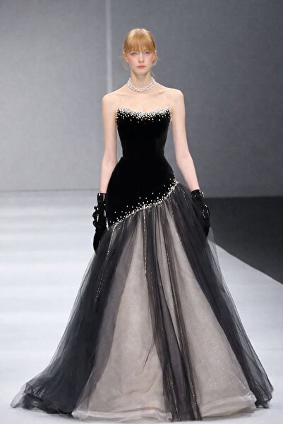 Sarahdresses فستان سهرة فاخر بتصميم كورسيه أنيق بلون أسود راقٍ،