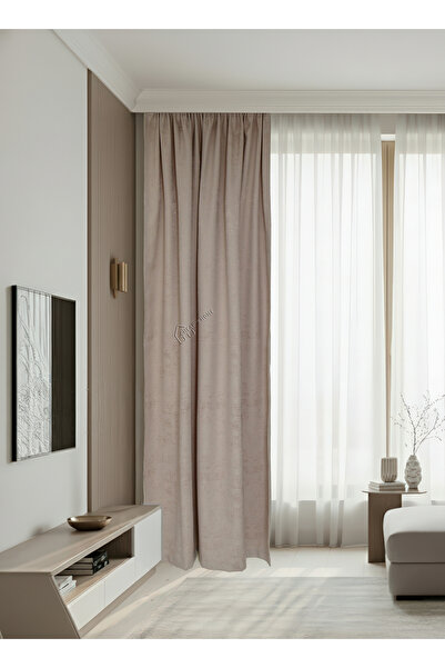 cheap's home Antique Textured Marble Pattern Modern Background Curtain - No Pleats, Extra Foam, Straight Installation (Stone)