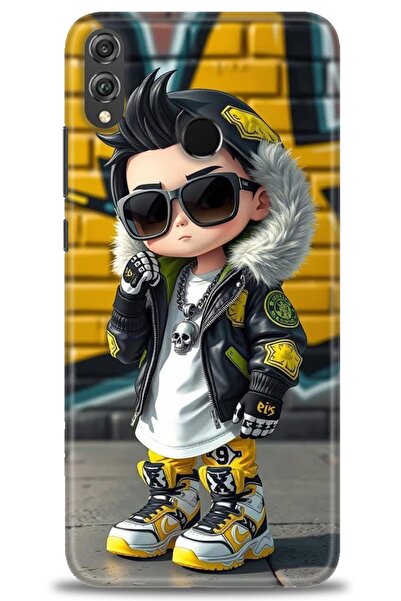 Rulet Aksesuar غطاء متوافق مع هاتف هواوي هونر 8X HD مطبوع - غطاء سيليكون مصمم...