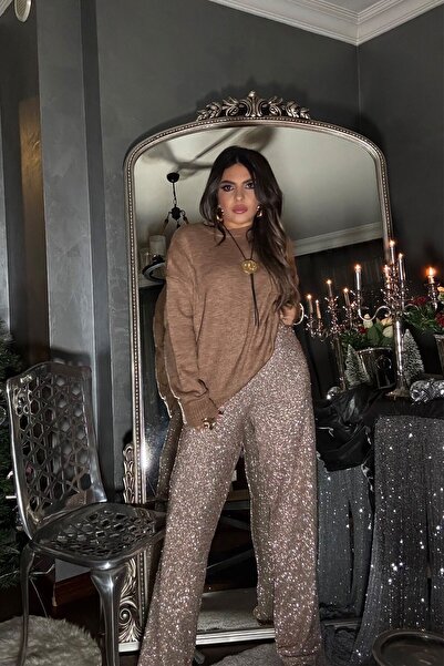 Sohotique By P Micro Sequin and Beaded Pants Gold