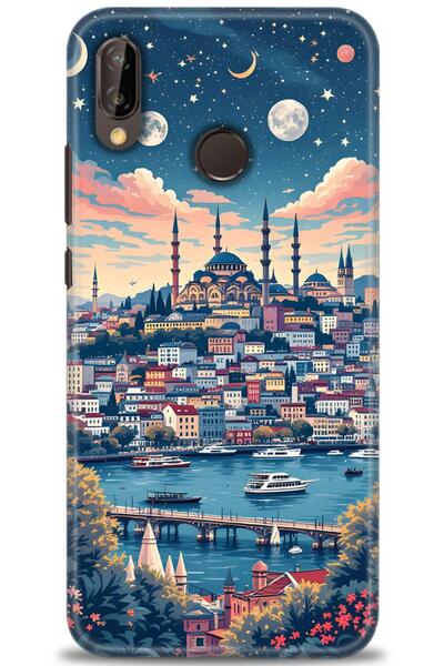 Rulet Aksesuar غطاء متوافق مع هاتف هواوي P20 لايت HD مطبوع - غطاء سيليكون مصم...