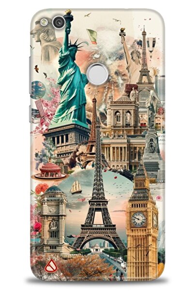 Rulet Aksesuar غطاء متوافق مع هاتف هواوي P9 لايت 2017 HD مطبوع - غطاء سيليكون...