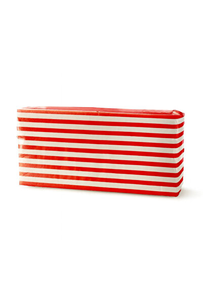 alenked Red Striped Waiter Folded 33X33 cm Paper Napkin 50 Pieces