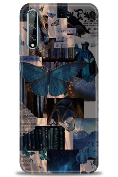 Rulet Aksesuar حافظة متوافقة مع هاتف هواوي P Smart S HD مطبوع + واقي شاشة سير...