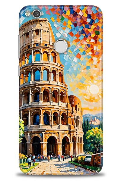 Rulet Aksesuar حافظة متوافقة مع هاتف هواوي P9 لايت 2017 HD مطبوع + واقي شاشة ...