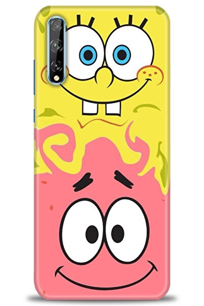 Rulet Aksesuar حافظة متوافقة مع هاتف هواوي Y8P HD مطبوع + واقي شاشة سيراميك غ...