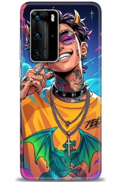 Rulet Aksesuar غطاء متوافق مع هاتف هواوي P40 Pro HD مطبوع - غطاء سيليكون مصمم...