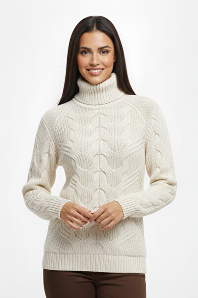 Pulltonic Kadın Balıkçı Yaka Kalın Kazak