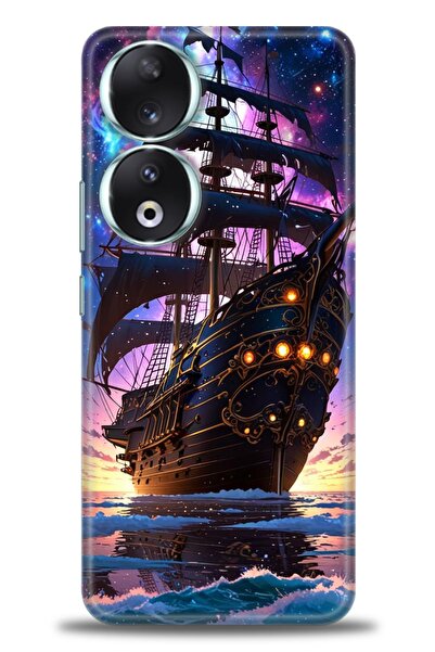 Rulet Aksesuar غطاء متوافق مع هاتف هواوي هونر 90 HD مطبوع + واقي شاشة سيراميك...