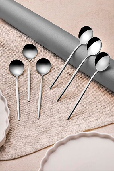 Perotti Common Platinum Stainless Steel 6-Piece Dessert Spoon Set