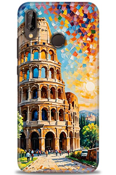 Rulet Aksesuar غطاء متوافق مع هاتف هواوي P20 لايت HD مطبوع - غطاء سيليكون بتص...