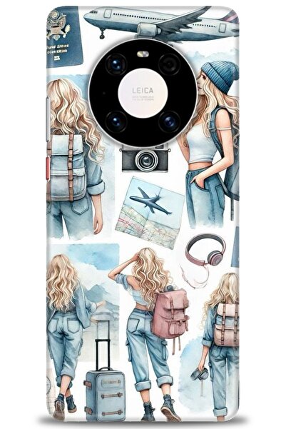 Rulet Aksesuar غطاء متوافق مع هاتف هواوي ميت 40 برو HD مطبوع - غطاء سيليكون م...