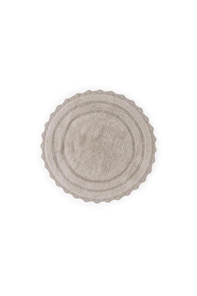SETABIANCA Eloura Anna Round Bath Mat Beige 95×95 cm 100% Cotton
