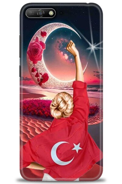 Rulet Aksesuar غطاء متوافق مع هاتف هواوي Y6 2018 HD مطبوع - غطاء سيليكون مصمم...