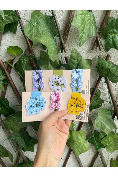 tinystoriestr Magnetic Bookmarks - Floral Themed 6 Pieces
