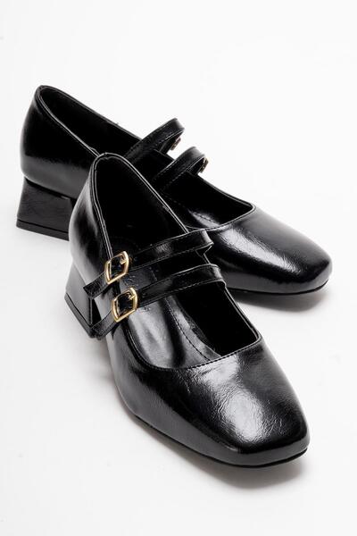 CCWAY AYAKKABI حذاء نسائي ذو كعب مزدوج حواف أسطوانية من الأمام ذو مقدمة مدببة...